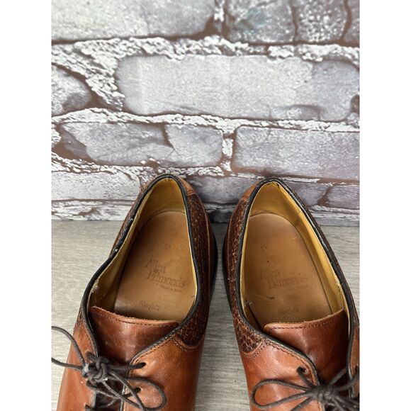 Allen Edmonds Norfolk Woven Brown Leather Oxfords Dress Shoes Men Sz 11.5D US/45
